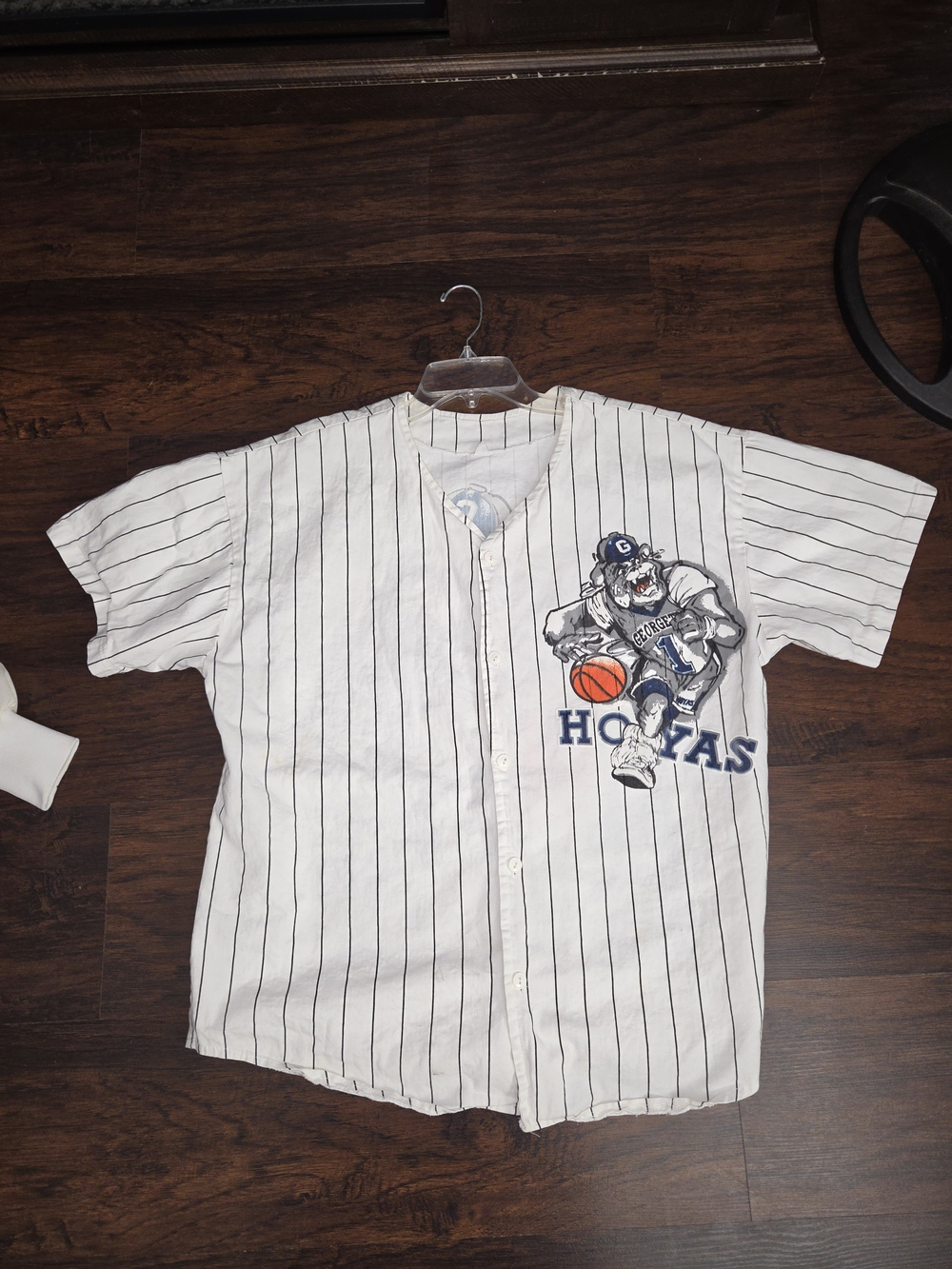 Vintage 90s Georgetown Hoyas  Pinstripe Baseball Jersey XL